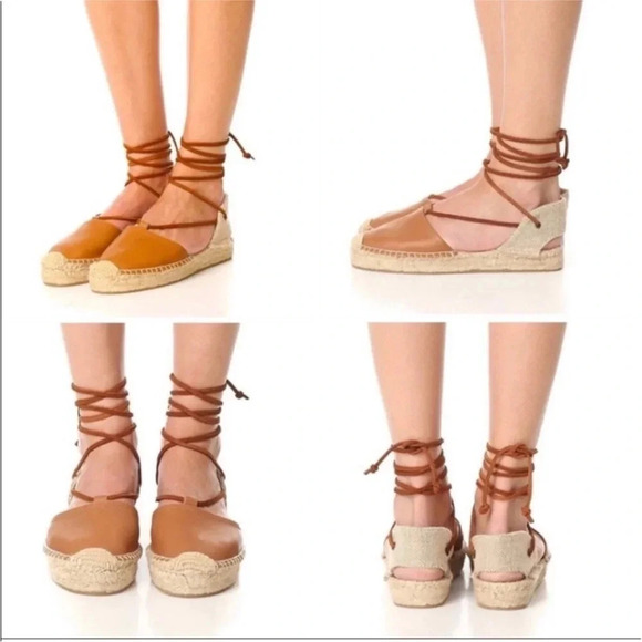Soludos Leather Espadrilles Platform Gladiator Sz 6 - Picture 2 of 13